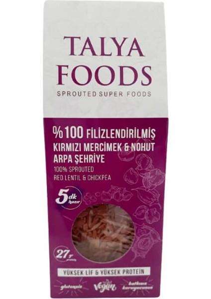 Talya Foods Filizlenmiş Kırmızı Mercimek Nohut Şehriye 200 gr