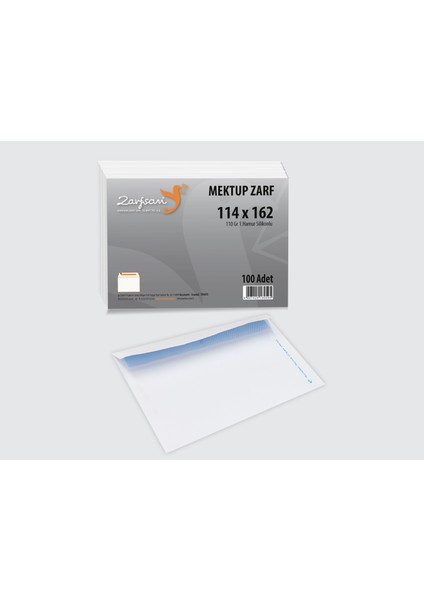 Mektup Zarf Silikonlu Kare 110 gr 11,4 x 16,2 cm 100'lü