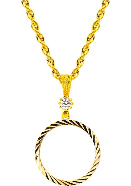 Tam Altınlık Zincirli 14 Ayar Kolye