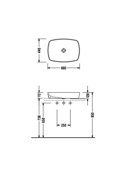 Minimal Lavabo 44X60 cm 1633DXS110H