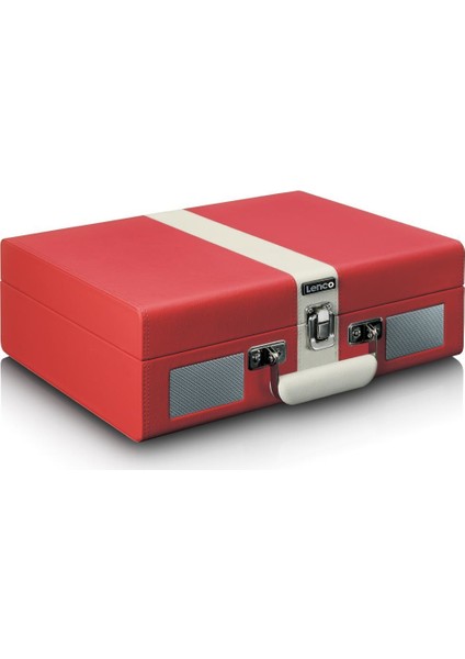 Classic Phono TT-110 kırmızı Hoparlörlü Bluetoothlu Retro Pikap Plak Çalar