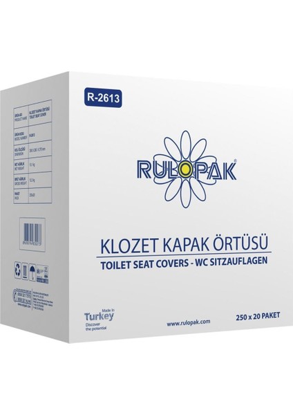 Klozet Kapak Örtüsü 20'li Koli