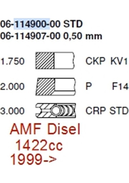 Segman VW7950A-3-0.50(06-114907-00) - CAP 80,01 1,75*2*3 - Audi - Ibiza IV 1.4 TDI 2005-2009,Polo 1.4 TDI 2005-2009,Caddy III Box 1.9 TDI, 2004-2010,Golf V 1.9 TDI 2003-2008