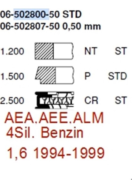 Segman VW7650B-STD(06-502800-50) - CAP 76,51 1,2*1,5*2,5 - Skoda - OCTAVIA I 1.6 09/96-09/04,CADDY II 1.4/1,6 1995-->, GOLF IV 1.6 2001-2005,POLO 1.4/1,6 1994-->,VENTO 1.6 1992-1998