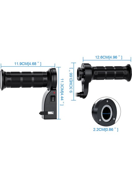 Motosiklet Elcik Isıtma 2 Kademeli Tek Girişli USB Dahil