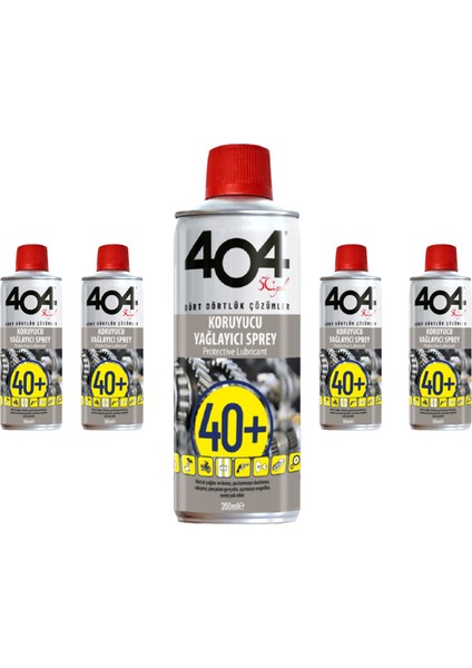 Koruyucu Yağlayıcı +40 Pas Sökücü Sprey Yağlama 200ML 5 Adet
