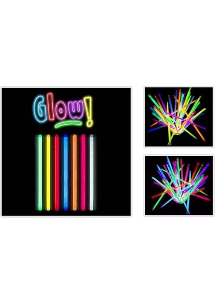Glow Stick 20CM Fosforlu Kırılan Çubuk (10 Adet)