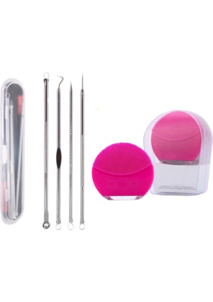 Lusso Cosmetic Lına Mini 2 Pearlpink Cilt Temizleme Cihazı + 4lü Set Komedon