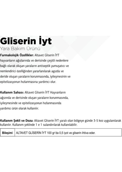 Gliserin Iyot Hayvan Vitaminleri 250 gr fiyatları