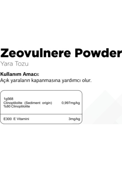 Zeovulnere Powder Yara Tozu Hayvan Vitaminleri 100 gr fiyatları