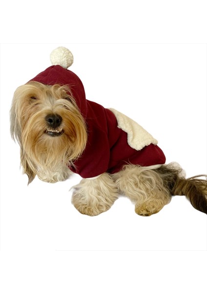 Cream Bordo Kapşonlu Sweat By Kemique Köpek Kazağı modelleri