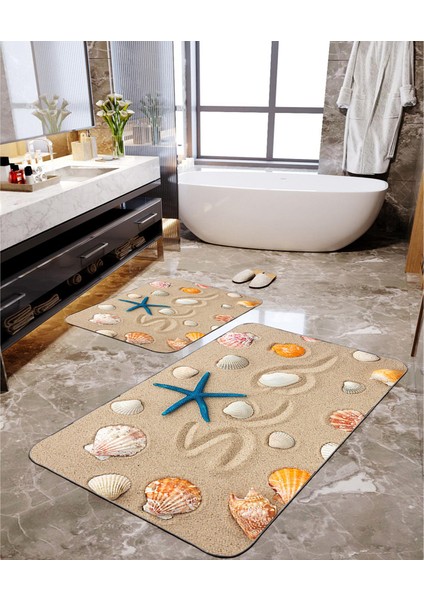 Digital Baskılı 2'li Banyo Paspas Seti TLAHMP-029