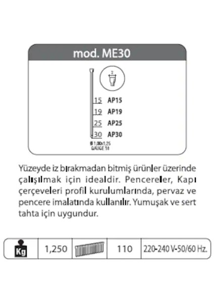 Ro-Ma Maestri ME30 Elektrikli Çivi Tabancası fiyatları