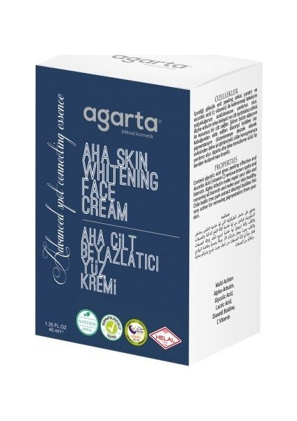 Doğal Aha Cilt Beyazlatıcı Temizleyici Yüz Kremi 40 ml modelleri