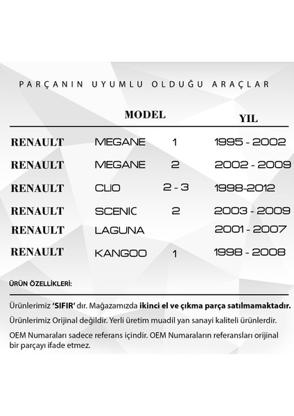 Renault Megane Için Jant Kapak Açma Anahtar Tamir Seti fiyatları