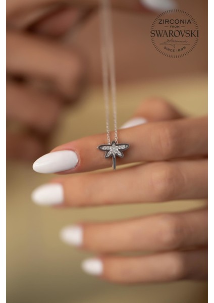Taşlı Yusufçuk Model Gümüş Kolye