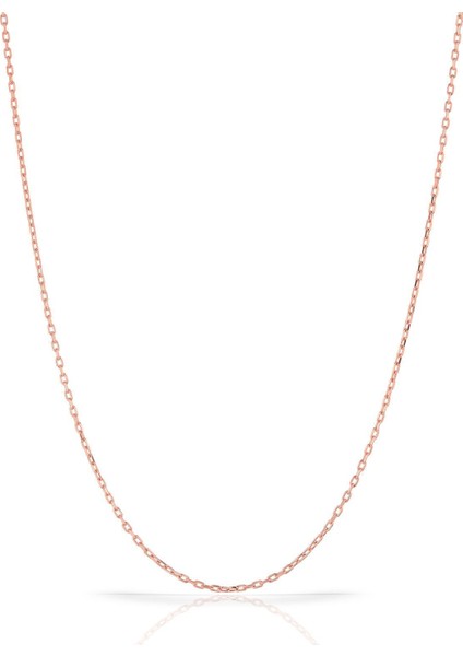 925 Ayar Gümüş Rose Altın Kaplama Forse Zincir Kolye