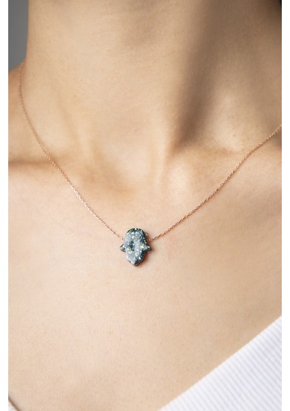 925 Ayar Opal Taşlı Fatma Ana Eli Gümüş Kolye fiyatları