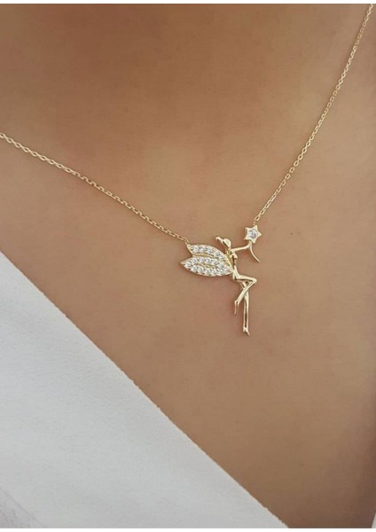 925 Ayar Zirkon Taşlı Gümüş Melek Kolye