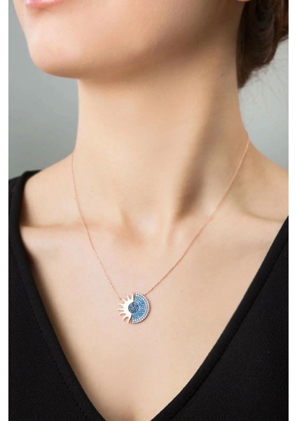 925 Ayar Zirkon Taşı Gümüş Güneş Kolye fiyatları