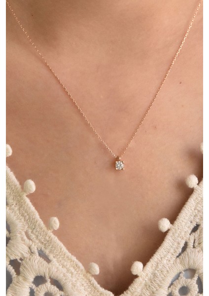 925 Ayar Tektaş Kadın Gümüş Kolye