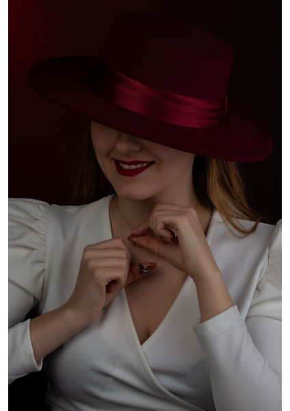 925 Ayar Zirkon Siyah Taşlı Kelebek Gümüş Kolye fiyatları