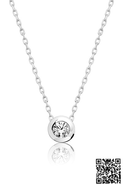Swarovski® Tektaş Kolye Rodyum Kaplama 925 Ayar Gümüş S