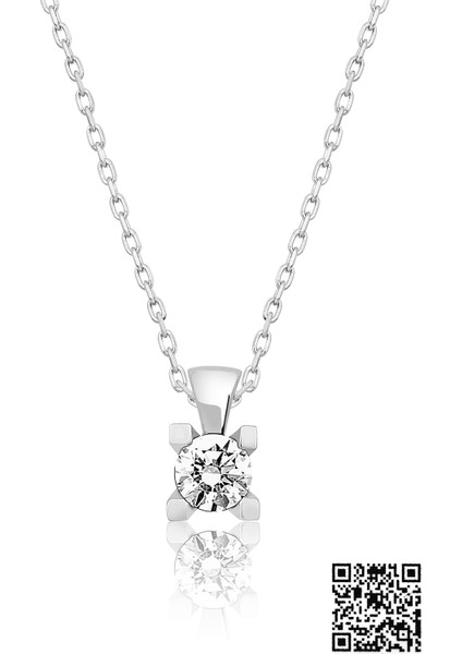 Swarovski® Tektaş Kolye Rodyum Kaplama 925 Ayar Gümüş S
