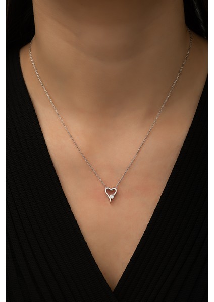 Swarovski® Taşlı Kalp Kolye Rodyum Kaplama 925 Ayar Gümüş S fiyatları
