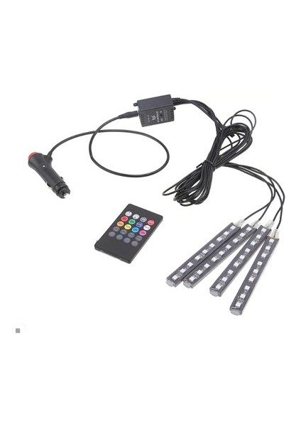 Ayak Altı 12 LED 8 Renk Kumandalı Müziğe Duyarlı
