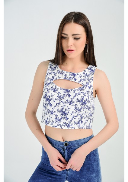 Önü Pencereli Bluz | BLZ14538 Laci Çıtır Çiçekli