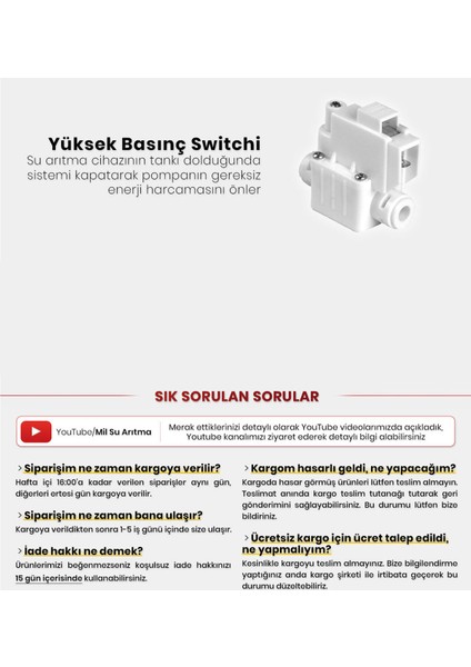 Su Arıtma Cihazı Için Yüksek Basınç Switch