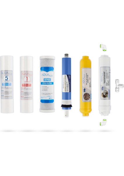Açık Kasa Su Arıtma Cihazı 6'lı Filtresi Aquaflo Membran Set