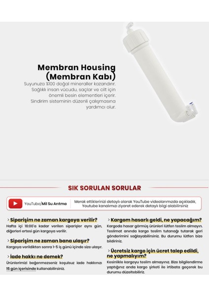 Su Arıtma Cihazı Için Membran Housing Membran Kabı