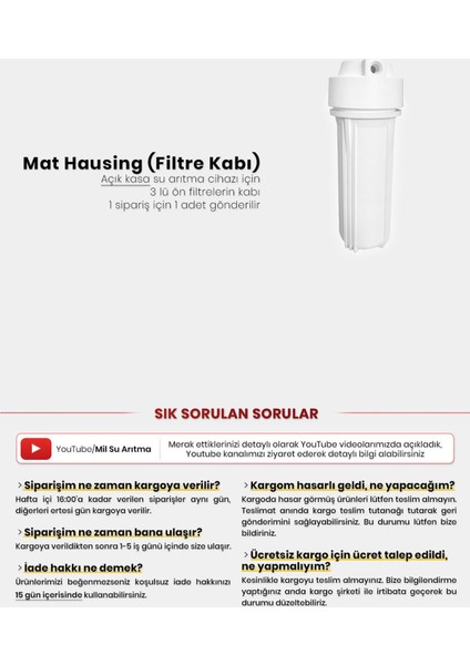 Açık Kasa Su Arıtma Cihazı Için Mat Housing Filtre Kabı