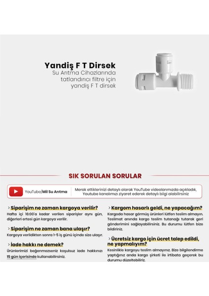 Su Arıtma Cihazı Tatlandırıcı Filtre Için Yandiş F T Dirsek