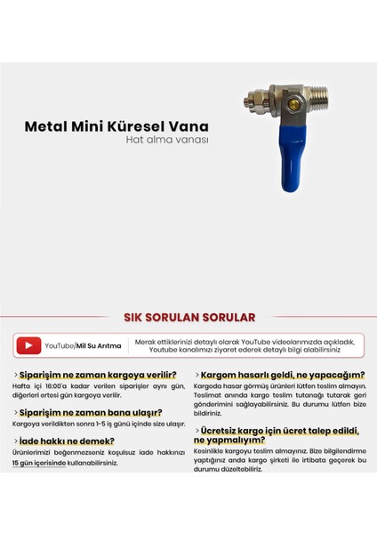 Su Arıtma Cihazı Için Metal Mini Küresel Vana