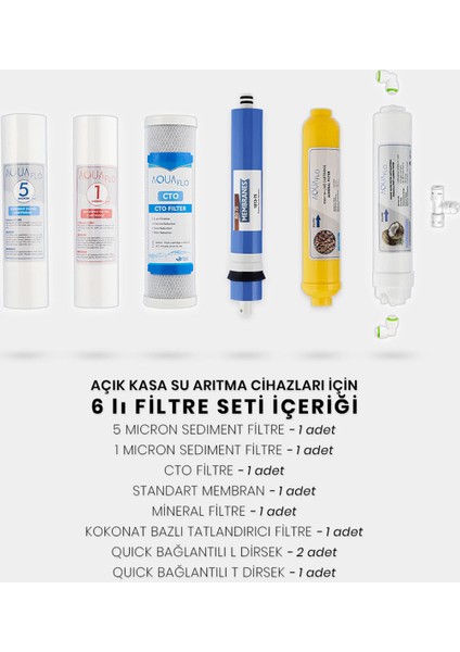 Açık Kasa Su Arıtma Cihazı 6'lı Filtresi Standart Membran Set fiyatları