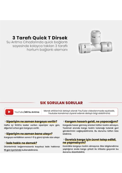 Su Arıtma Cihazı Için 3 Tarafı Quick T Dirsek