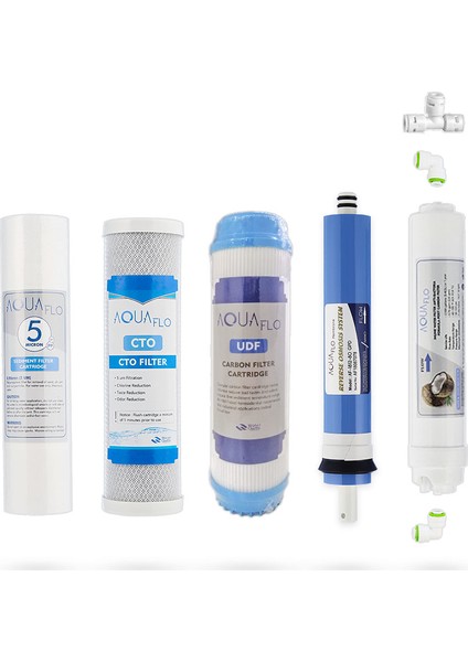 Açık Kasa Su Arıtma Cihazı 5'li Filtresi Gaclı Aquaflo Membran Set