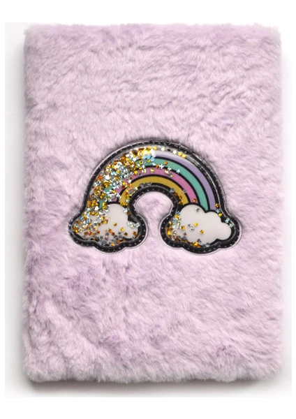 Rainbow Peluş Çizgili Defter A5