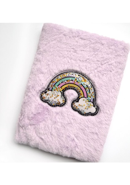 Rainbow Peluş Çizgili Defter A5