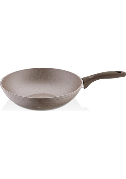 Vilma 28 cm Dövme Wok Tava Krem Kırçıl TAVA4863