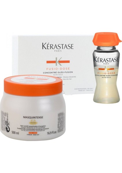 Nutritive Masquintense Saç Maskesi 500ML + Fusio Dose Oleo Fusion - Nemlendirici Kür 10X12ML