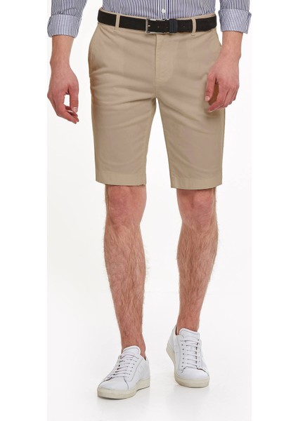 Erkek Camel Pamuk Chino Bermuda Şort