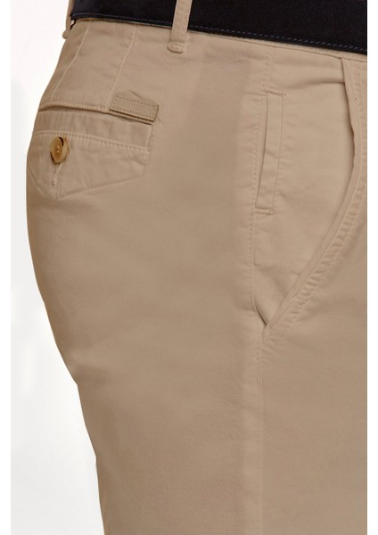 Erkek Camel Pamuk Chino Bermuda Şort