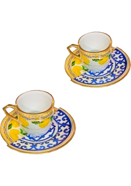 Iki Desenli 2'li Kahve Fincanı