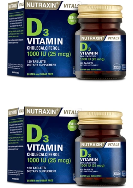 Vitamin D-3 1000 Iu 120 Tb x 2 Adet