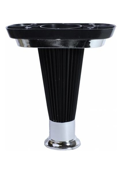 Nitra Mobilya Sehpa Ayağı Baza Ayak 15 cm (Siyah-Krom)