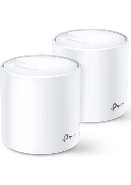 TP-Link Deco X60(2-pack), AX5400 Mbps, 1 GHz Dört Çekirdekli CPU, WPA3, OFDMA ve MU-MIMO, 150 Cihaza Kadar Bağlantı,  490 m²'ye Kadar Kapsama, Mobil Uygulama ile Kolay Kurulum, Wi-Fi 6 Mesh Sistemi